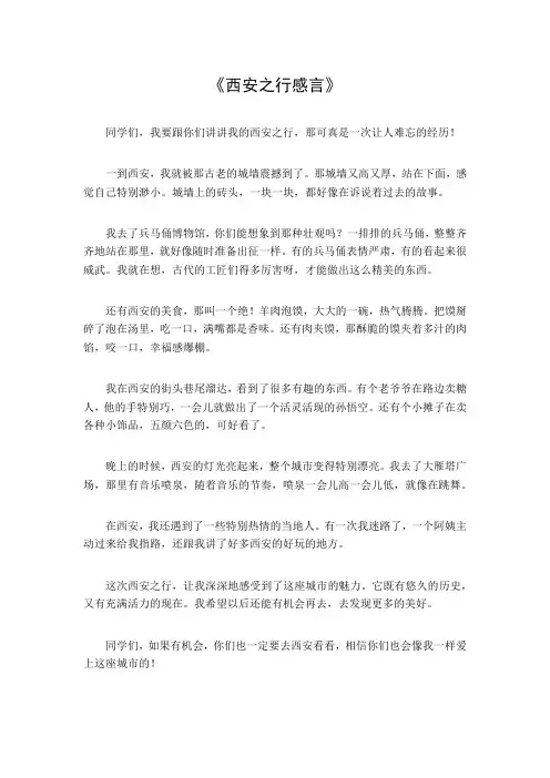 西安之行感言行
