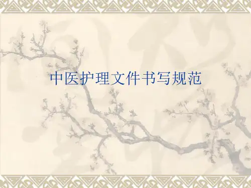 中医护理文书书写