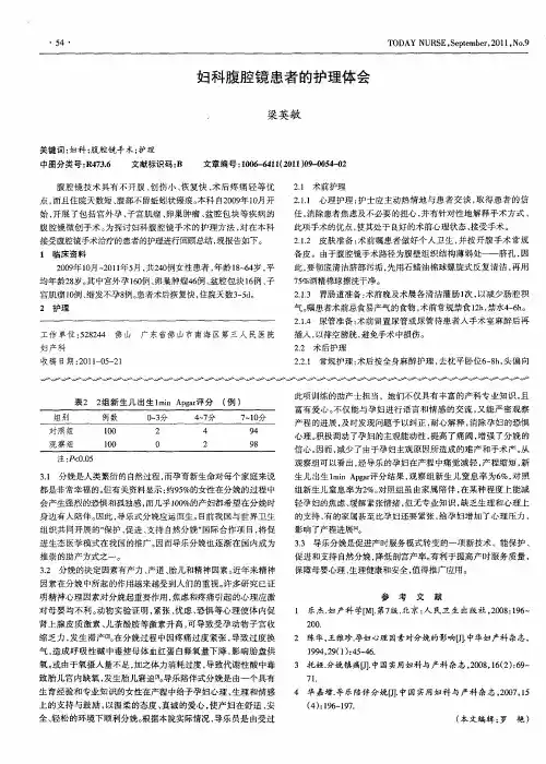 妇科腹腔镜患者的护理体会