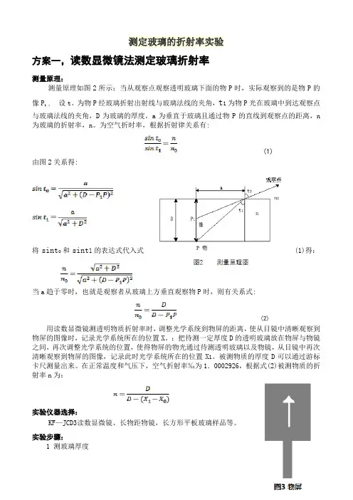 测定玻璃的折射率实验