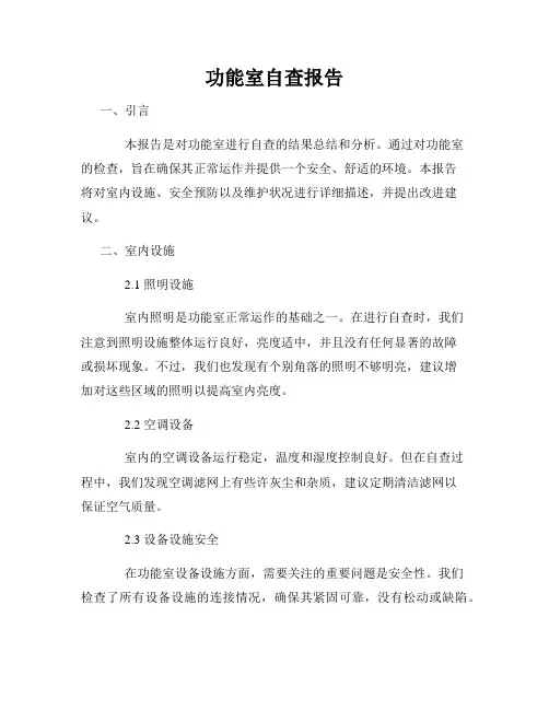 功能室自查报告