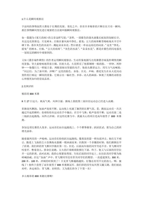 瞬间观察法