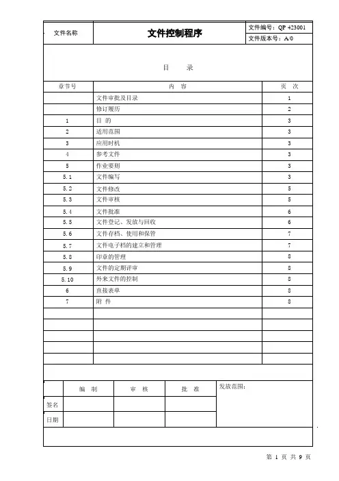 文件控制程序