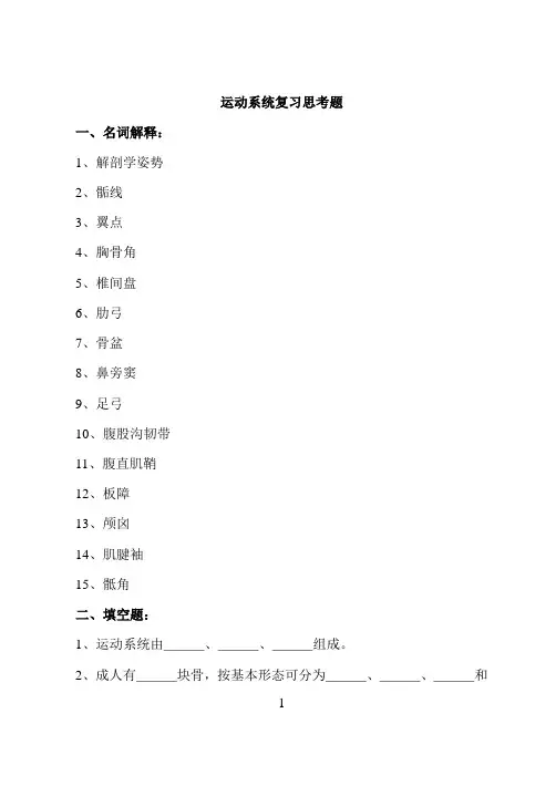系统解剖学复习思考题及答案