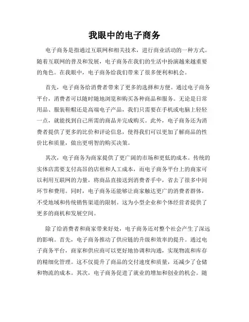 我眼中的电子商务