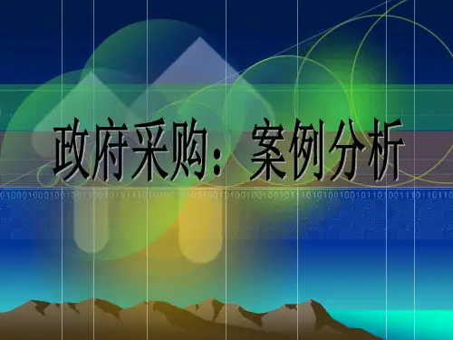 政府采购案例分析