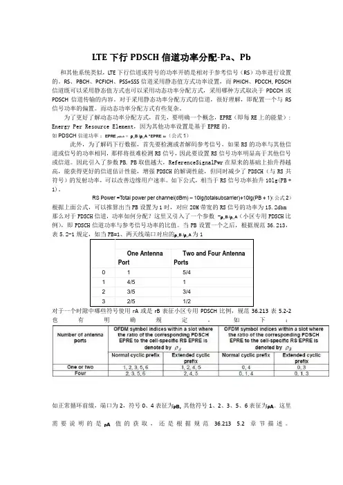 LTE-PA、PB讲解
