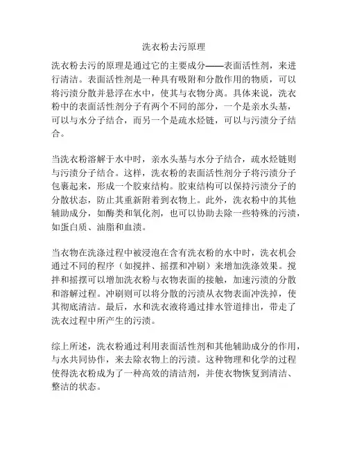 洗衣粉去污原理