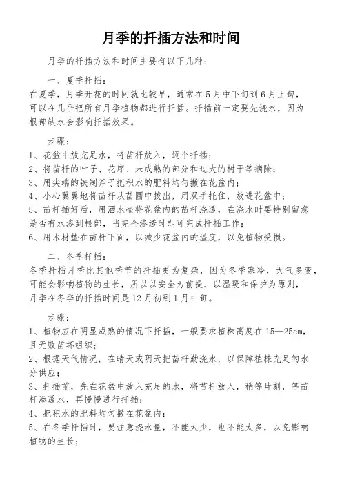 月季的扦插方法和时间