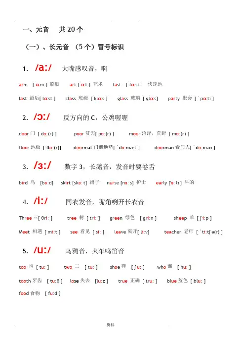 英语音标及自然拼读法