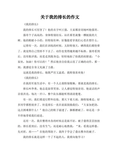 关于我的排长的作文
