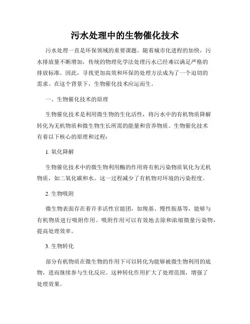 污水处理中的生物催化技术