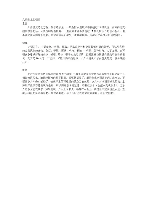 六角恐龙喂养