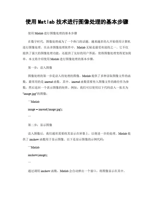 使用Matlab技术进行图像处理的基本步骤