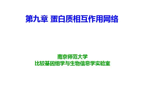 第九章-蛋白质相互作用网络