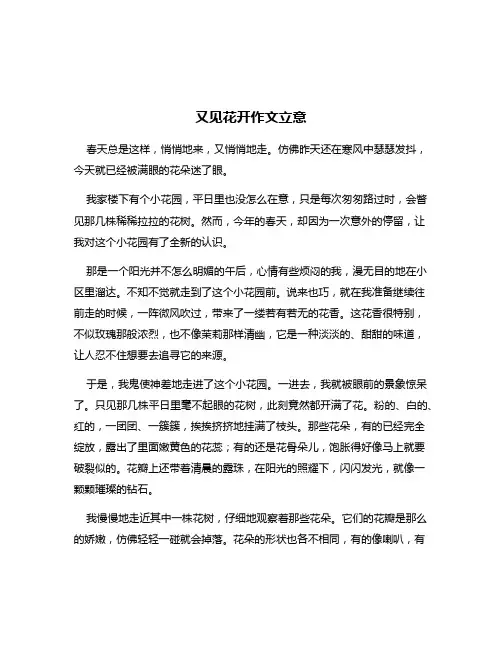 又见花开作文立意