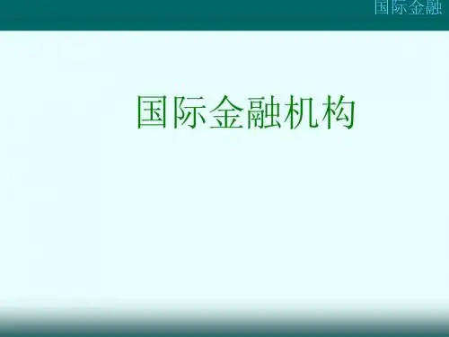 国际金融机构分析(ppt 41页)