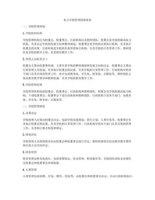 私立学校管理制度体系