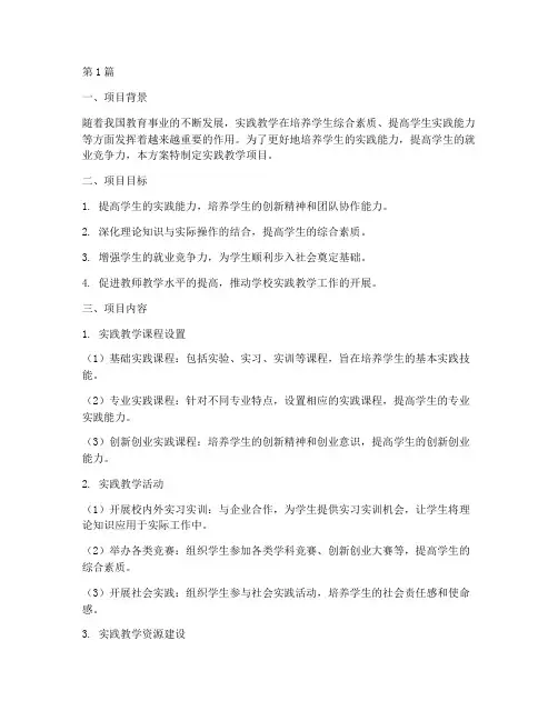 实践教学项目方案(3篇)