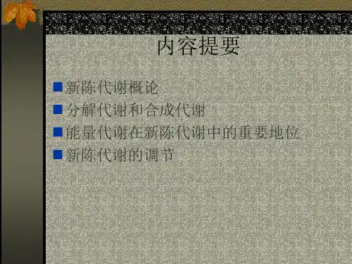 第十二章：代谢总论_PPT幻灯片