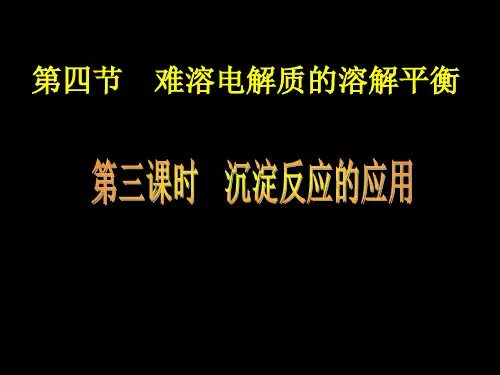 沉淀反应的应用PPT教学课件