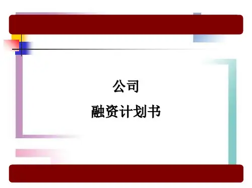 公司融资计划书 精品课件.ppt