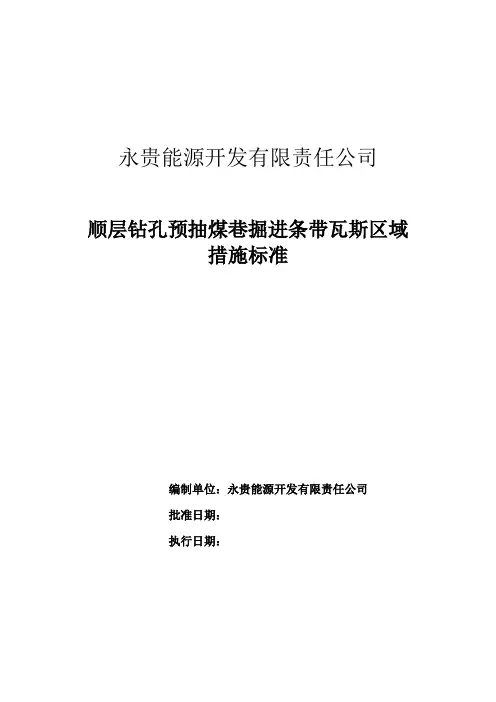 顺层钻孔预抽煤巷掘进条带瓦斯区域措施标准