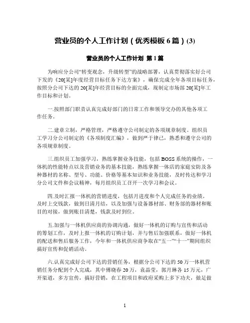 营业员的个人工作计划(优秀模板6篇)(3)