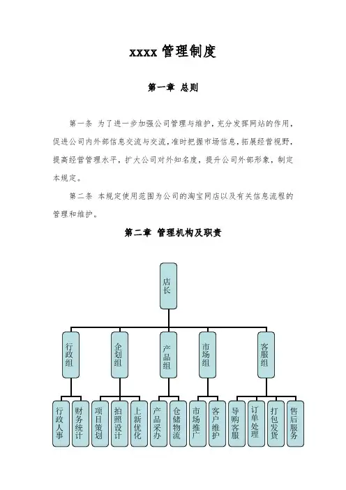 淘宝网上商城管理制度