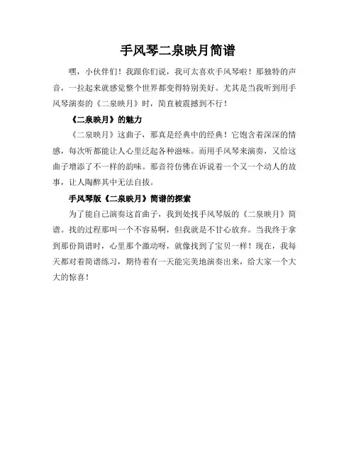 手风琴二泉映月简谱