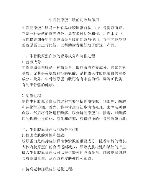 牛骨胶原蛋白肽的功效与作用