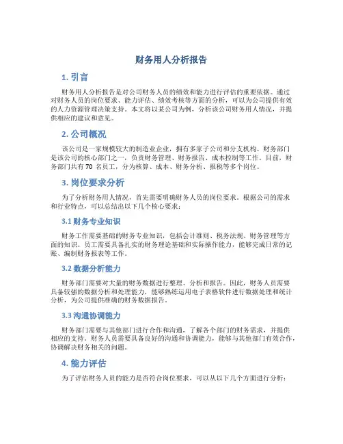 财务用人分析报告