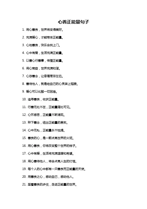 心善正能量句子