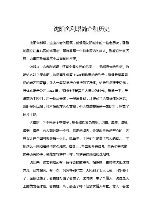 沈阳舍利塔简介和历史