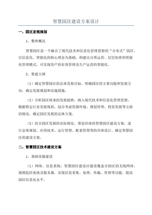 智慧园区建设方案设计