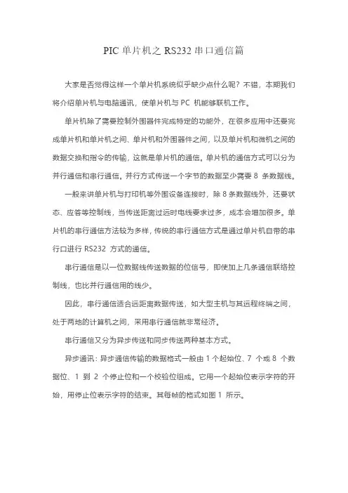 PIC单片机之RS232串口通信篇