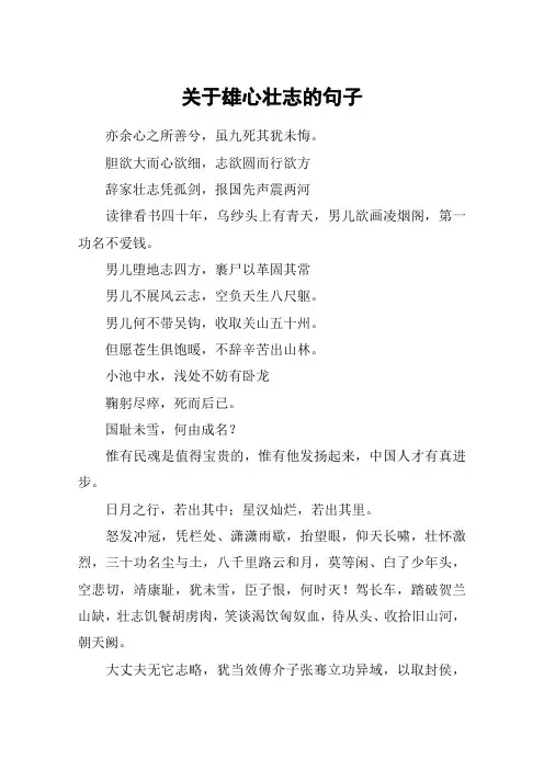 关于雄心壮志的句子_1