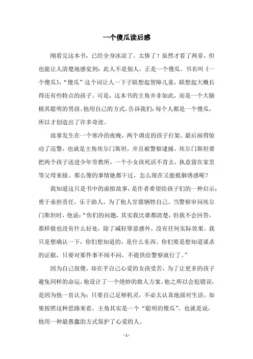一个傻瓜读后感