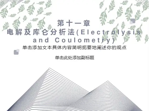 电解及库仑分析法