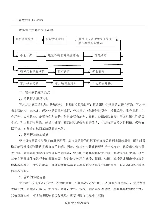 盾构管片拼装施工技术