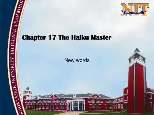 chapter 17-the Haiku master-vocabulary