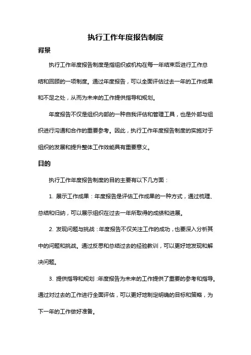 执行工作年度报告制度