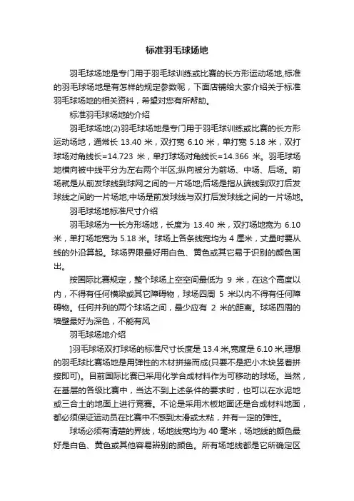 标准羽毛球场地