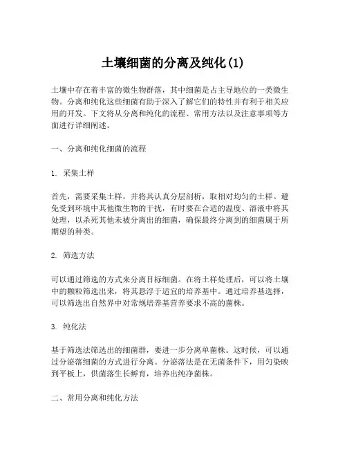 土壤细菌的分离及纯化(1)