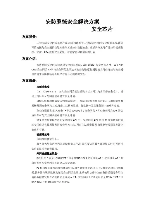 安防系统安全解决方案--国密芯片