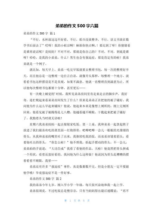 弟弟的作文500字六篇