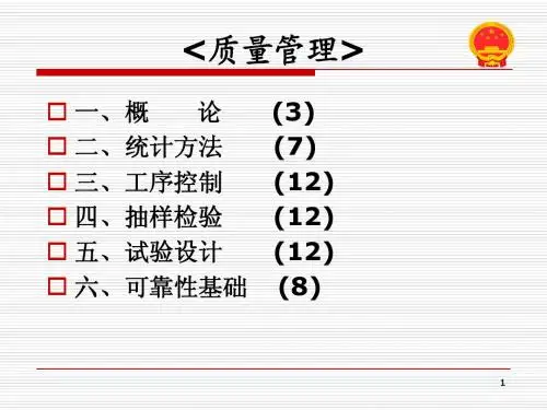 《质量改进与质量管理》第1章：概论
