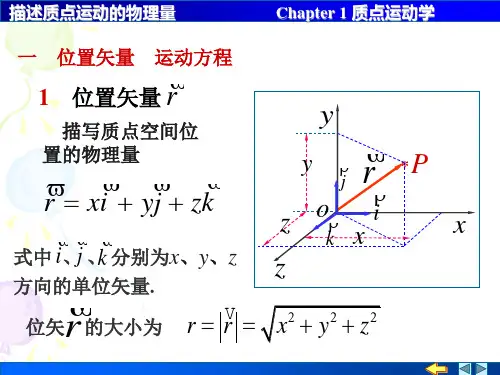 大学物理-质点运动学-描述质点运动的物理量