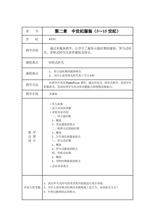 西洋服装史第二章 中世纪服装