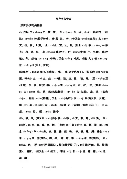 形声字大全表